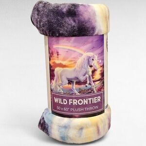 Wilderness Unicorn Multi Color Plush Throw Blanket 50" x 60"